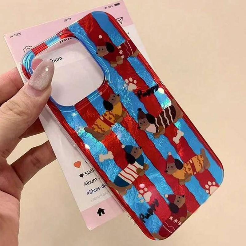 Cute Cartoon Corgi Striped Phone Case for iPhone 17 Pro Max 11 12 13 14 15 16 Pro 17 Air XS XR X 7 8 Plus SE2 16e Silicone Cover