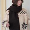 Women'S Winter Scarves Cashmere Scarf Girl Black Ladies Winter Wool Scarf  Solid Color Scarves Warm Cold-Proof Poncho
