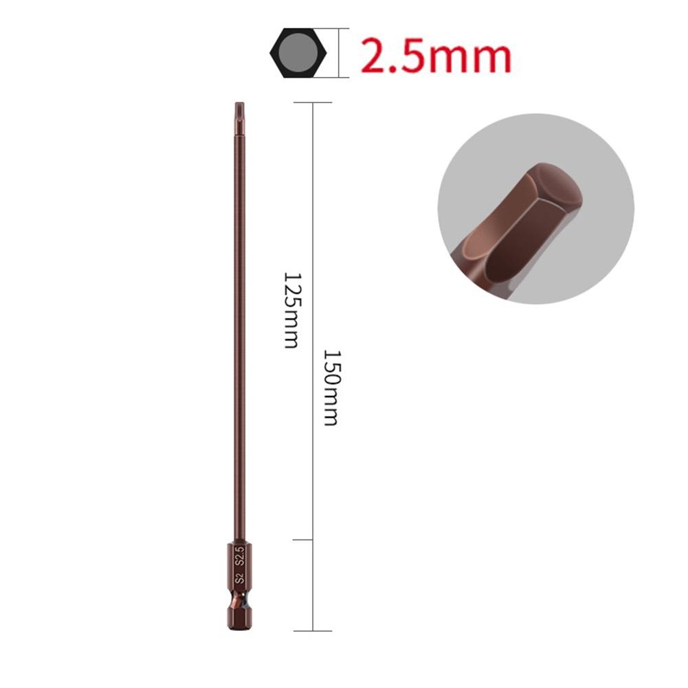 150mm 1.5-6mm Hex Head Screwdriver Bits 1/4 Hex  Magnetic Screwdriver Drill Bits Screw Driver Wrench Drill Bits Power Tool Parts