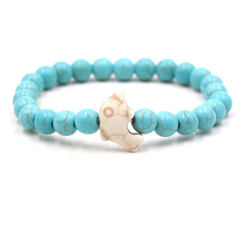 Naturstein Armband Mode Männlich Weiblich Delphin Stretch Paar Armband