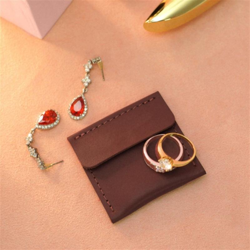 Rustikales Rindsleder Ringaufbewahrungstasche Rindsleder Ringe Organizer Uhren Taschen Geschenk Rindsleder Material für Jedes Schmuckstück