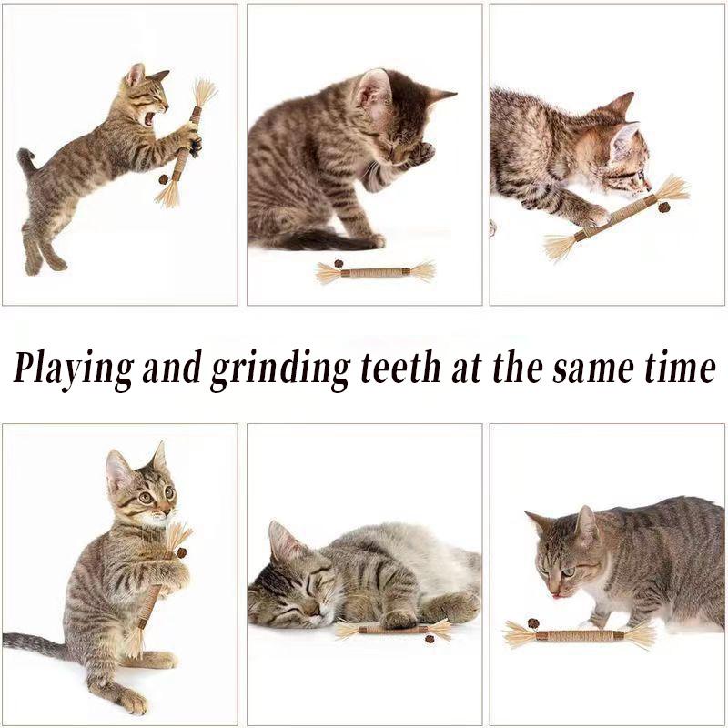 Cat Toys Silvervine Chew Stick Polygonum Kitty Raffia Grass Pet Supplies Cleaning Teeth Stick Pet Bite Hemp Rope Cat Toy