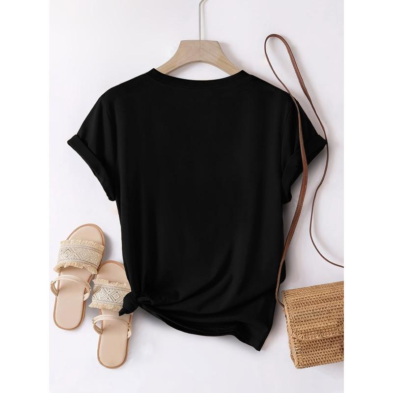 European Size Women's Exquisite Printed T-Shirt - Summer Women's Wear, Fashionable Prints, Breathable Comfort, Suitable for Fall/Summer Daily Wear