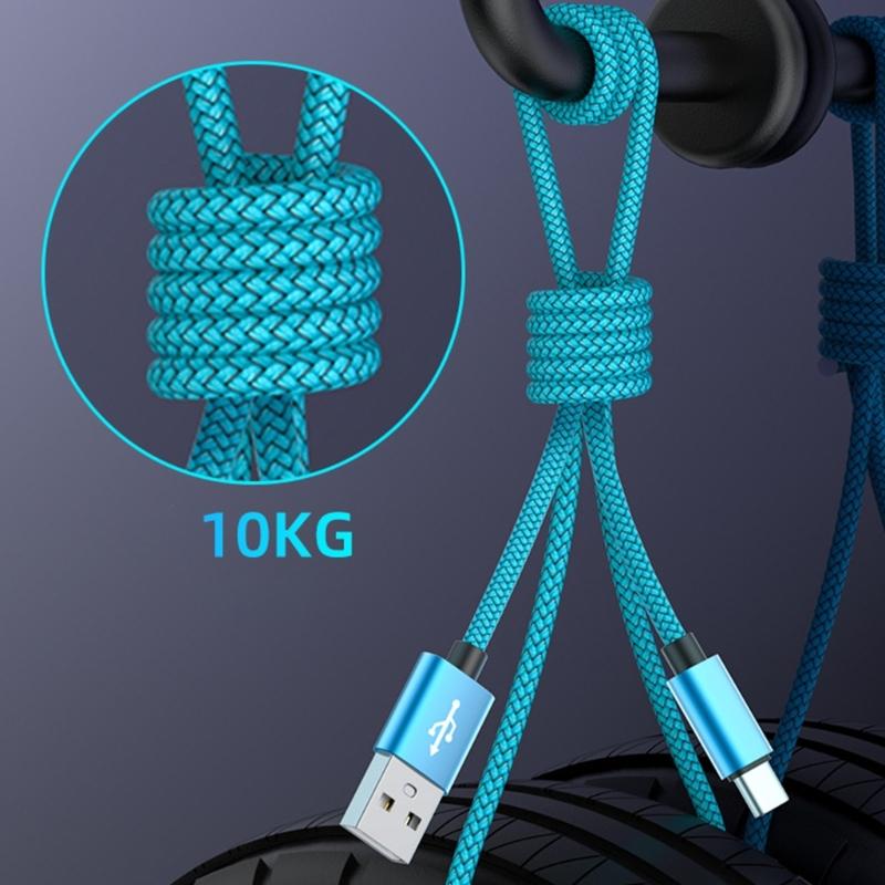 Braided Phone Chargers Cables USB C Fast Charge 3A Power Delivery 100W 480Mbps Data Transfer for Multiple Devices