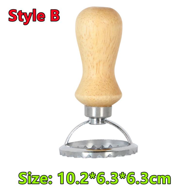 9 Styles Ravioli Cutter Pastry Press Mold with Wooden Handle Dumpling Lace Embossing Device Cookie Pasta Baking Tools Kitchen