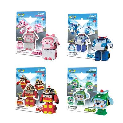 [Resmi Lisanslı] Robocar Poli 2 inç Dönüşebilen Robot 4'lü Set (Polly, Roy, Helly ve Amber) Güvenli ABS Malzemelerden Yapılmıştır