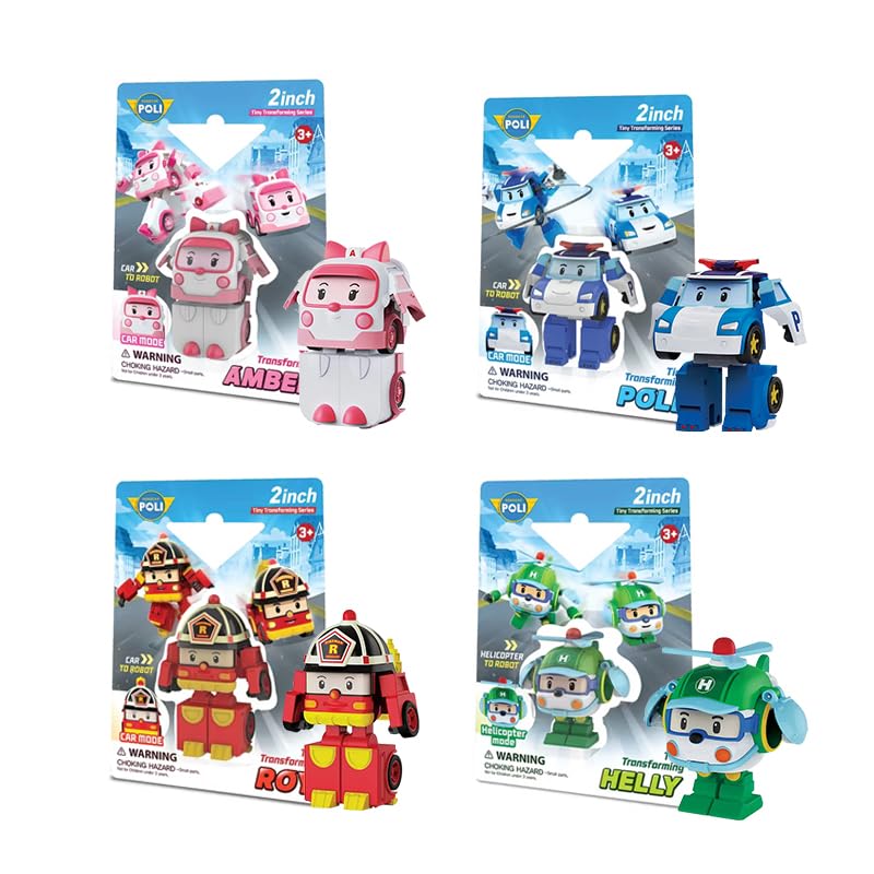 

[Официально лицензированный] Робокар Поли 2-дюймовый трансформирующийся робот Набор из 4 (Полли, Рой, Хелли и Эмбер) Сделано из безопасных АБС-материалов