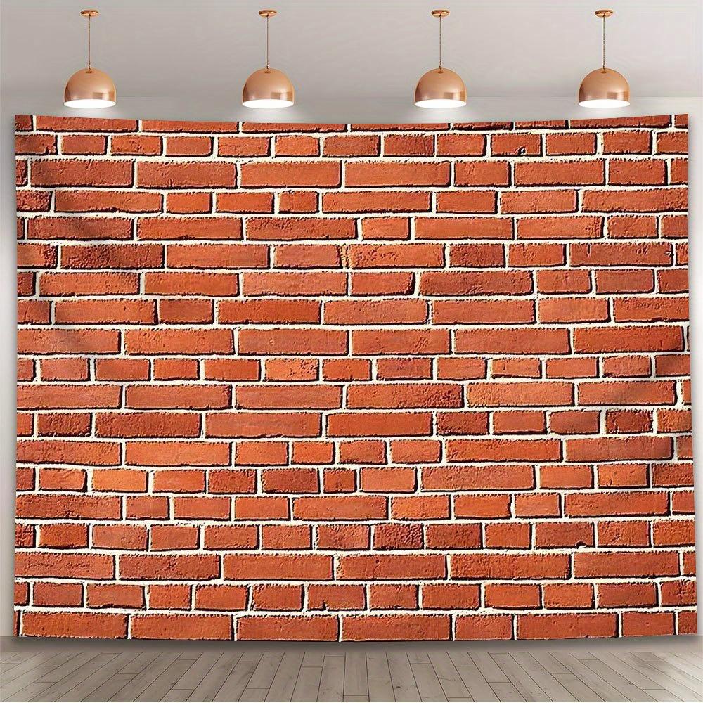 1pc Red Brick Wall Background - Cultural Old Red Brick Design, Suitable for Parties, Weddings, Birthdays, Durable Polyester