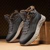 New Arrival Mens High Top Shoes Cowboy Leather Ankle Boots Non-Slip Outdoor Winter Hiking Botas Winter Plush Snow Boots Trainers