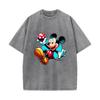 SX-13 MINISO 2026 Summer Vintage Wash  Printed Pure Cotton Shoulder Style Men's and Women's Round Neck Short Sleeved Couple T-shirt