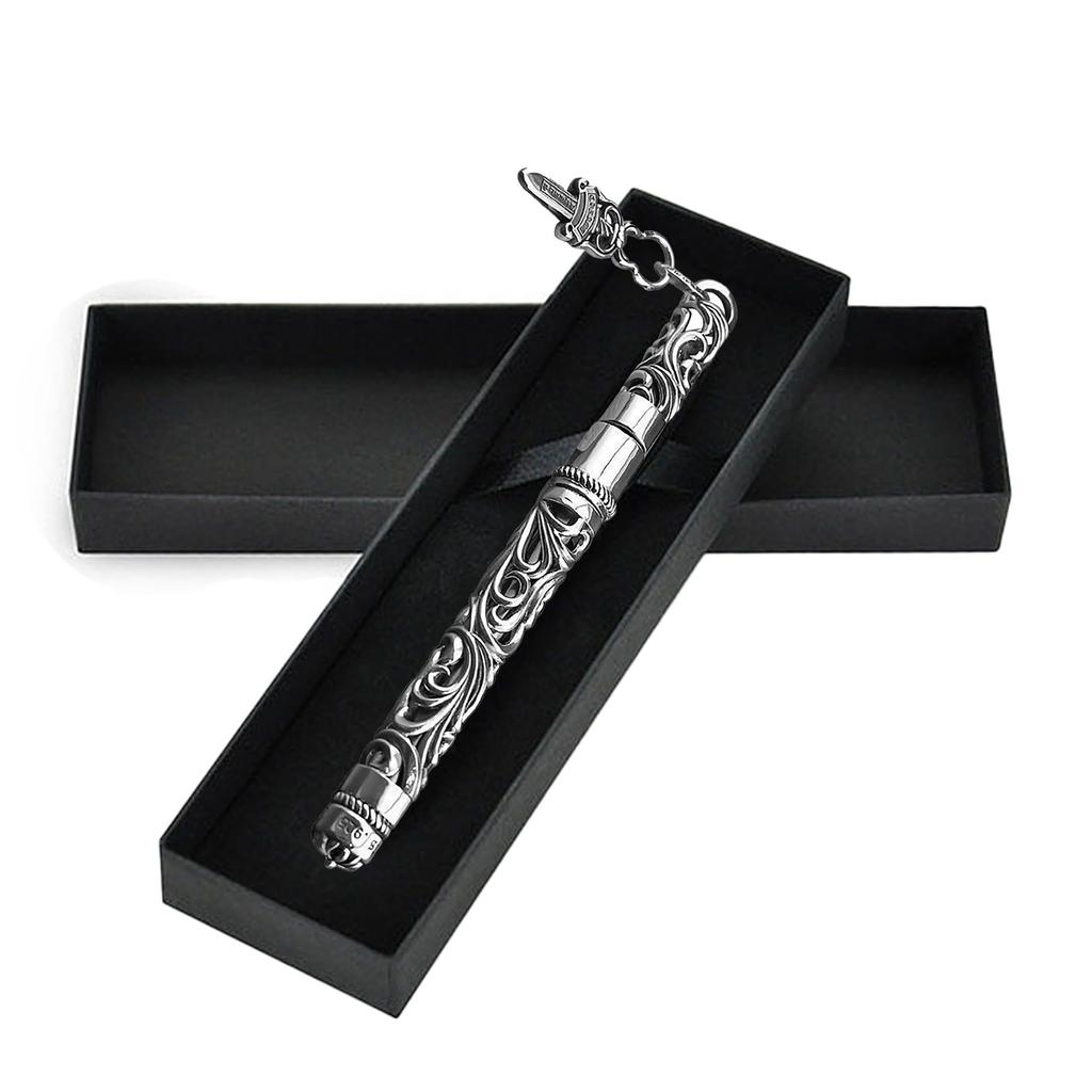 EdisonBrain Luxury Ballpoint Pen Chrome Style Antique Writing Instrument Present Gift Nib Diameter Approximately 0.5mm (Cap Type)