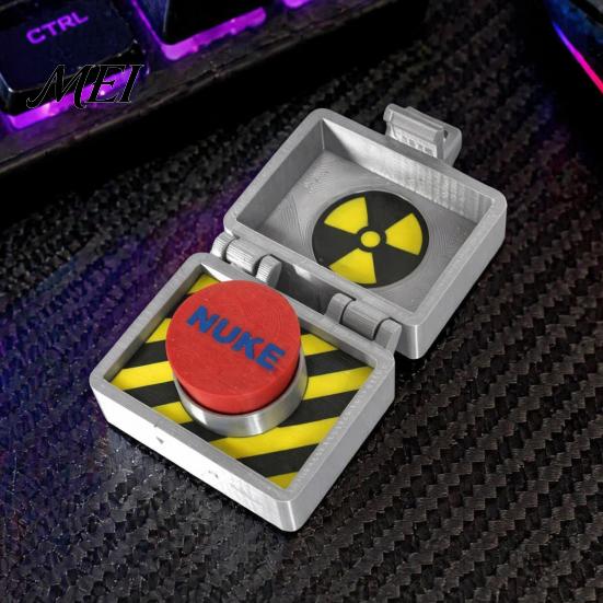 Button Clicker Fidget Toy Nuke Toy, 3D Printed Stress Relief for Desk Accessory, Fun Gadget Office Workers Gadgets