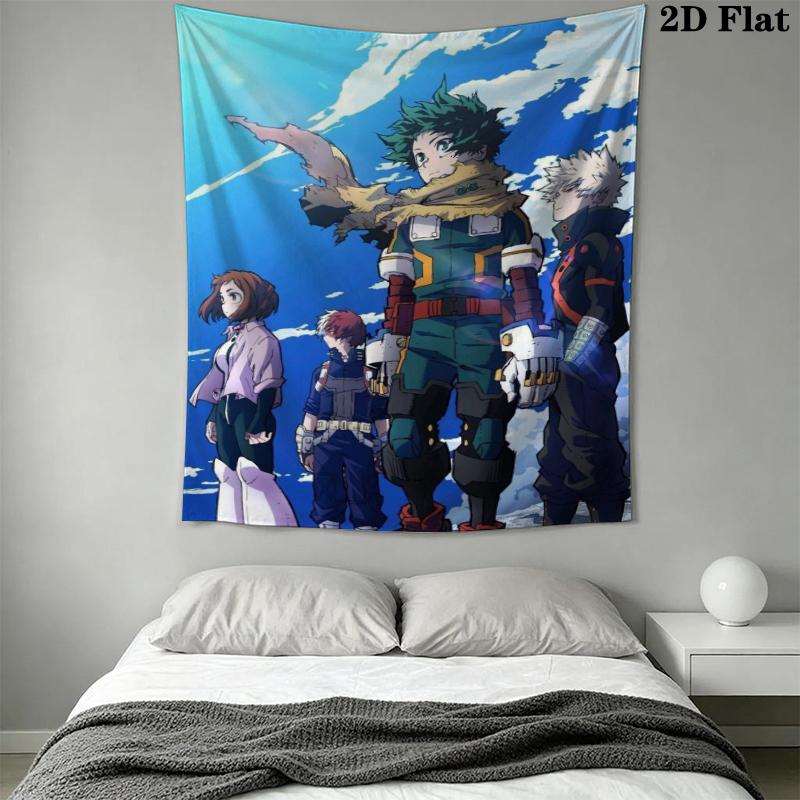 My Hero Academia Wall Tapestry Aesthetic Wall Hanging Printed Fabric Blanket Decorative Tapestries for Bedroom Living Room Home Decor
