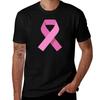 Pink Awareness Ribbon TShirt AntiWrinkle Short Sleeve TShirt