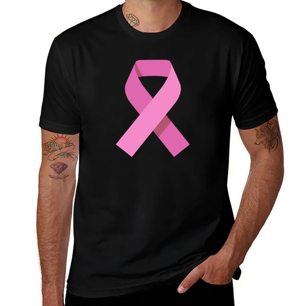 Pink Awareness Ribbon TShirt AntiWrinkle Short Sleeve TShirt