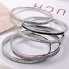 French Stainless Steel Bracelet Sweet Small Fresh Jewelry Does Not Fade Narrow Version Half Circle Full Diamond Buckle Bracelet Women