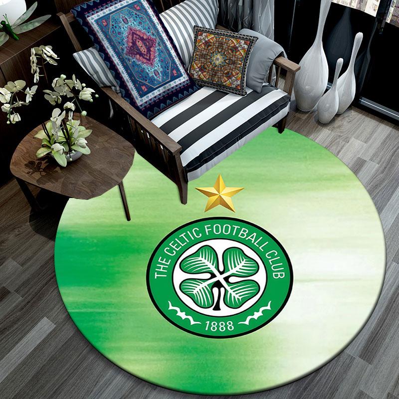 Celtic Football Club,Round Area Rug,Carpet Rug for Living Room Bedroom Sofa Playroom Decor,Non-slip Floor Mat