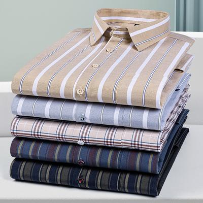Koszule z długim rękawem 100% bawełna dla mężczyzn plus size 14xl slim fit formalna gładka koszula miękkie kraciaste paski topy biuro elegancka odzież