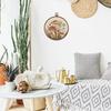 BCUANGD Vintage Mushroom Round Wall Art Decor - Retro Boho Botanical Wall Art Canvas Frame Artwork Prints, Neutral Cottagecore Round Wall Hanging