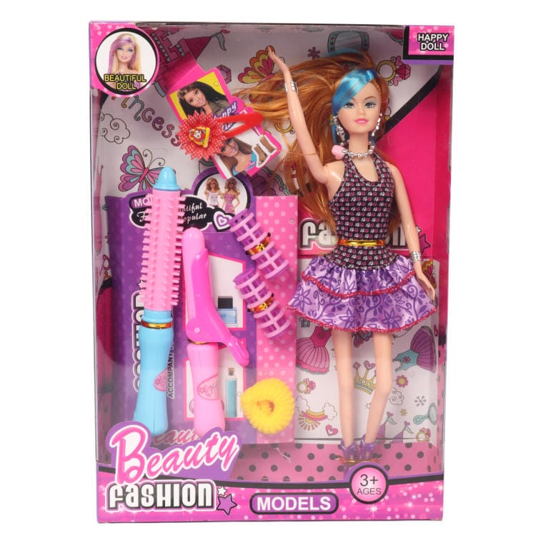 Creative Toy Set Styling Adventures for Kids with a Doll and Hair Care Accessories