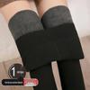 Women's High-Waisted Gray Velvet Leggings: Slimming, Warm, Vertical Stripes for Autumn/Winter.