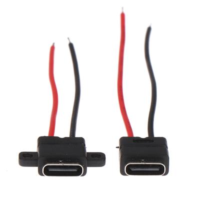 1ks Vodotěsný konektor USB typu C Svařovací vodič Samice Zásuvka Rychlé nabíjení Typ-C Nabíjecí rozhraní Jack