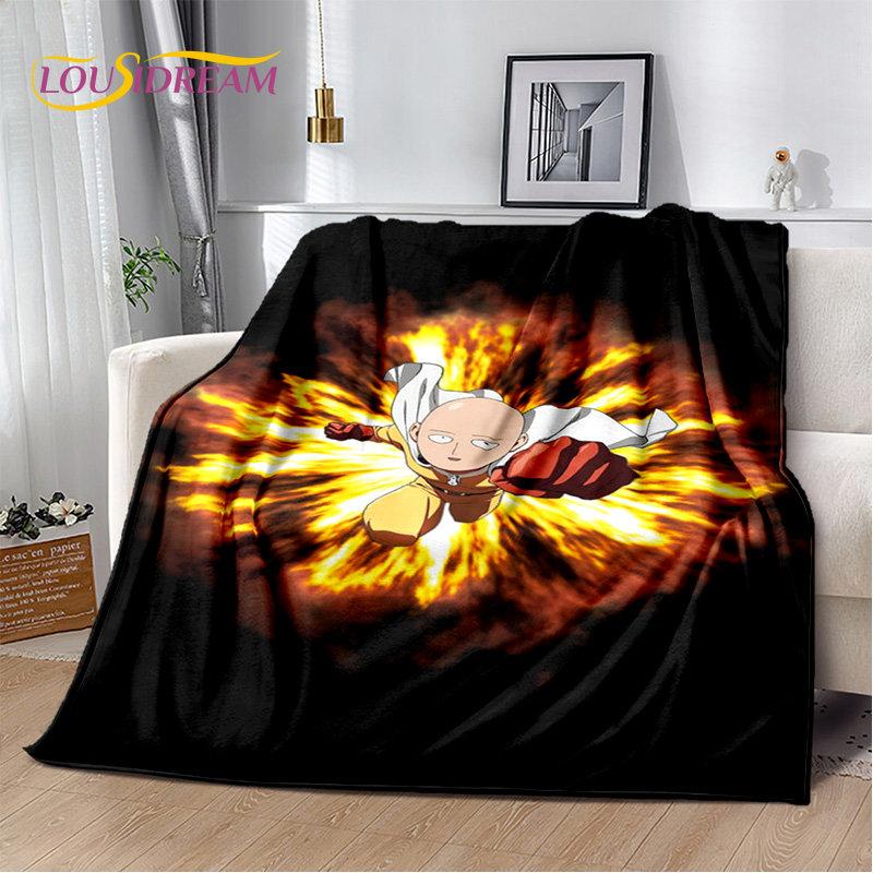 ONE PUNCH MAN Anime kreslená měkká plyšová deka, flanelová deka přehoz do obývacího pokoje Ložnice Pohovka Pohovka Piknikový kryt pro děti
