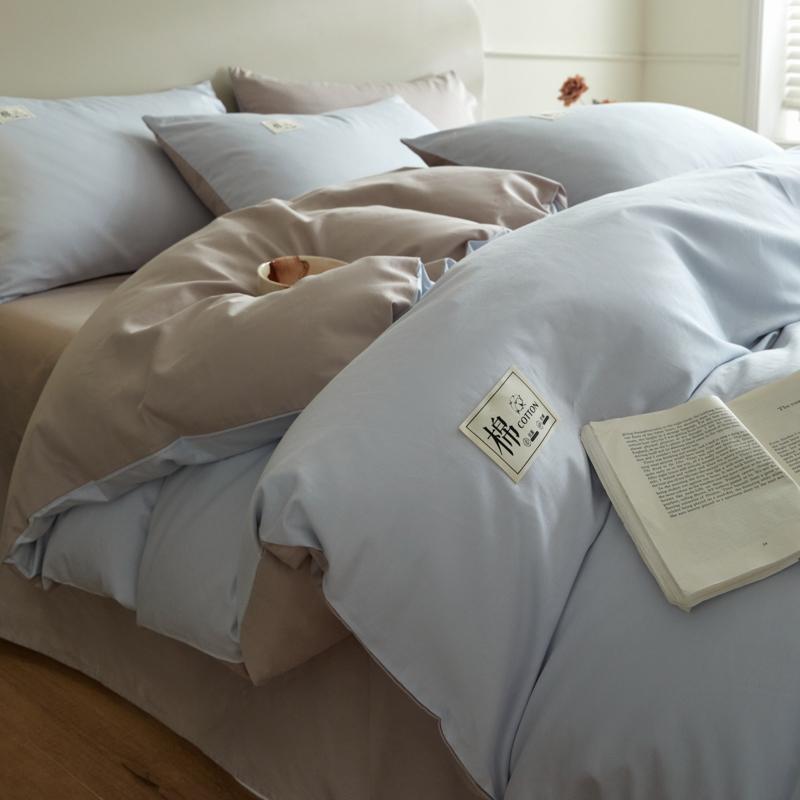 3 Pieces Solid Color Duvet Cover Set Super Soft Comfortable Chic Lightweight Comforter Cover Cotton Bedding Set with Pillowcases