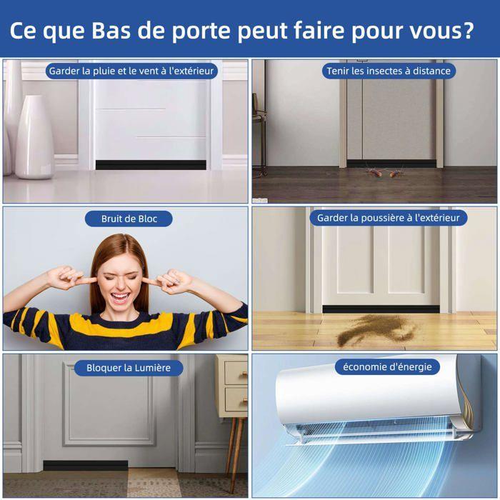 Bas de porte isolant - AIMOONSA - 100 cm - Silicone - Auto-adhésif - Isolation thermique