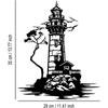 Nautical Black Metal Ship Wall Art Lighthouse Home Decor For Living Room Bedroom Porch