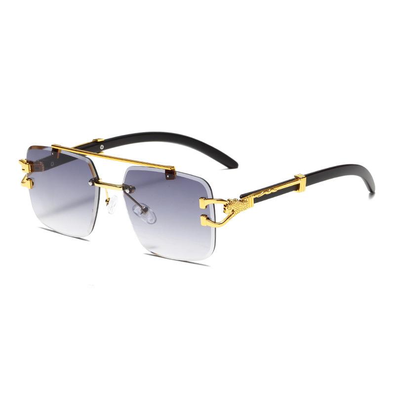Retro Borderless Premium Sunglasses Men'S Uv Protection High-End Fashion Trend Sunglasses Women