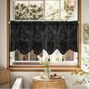 Polyester Lace Window Curtain Elegant Tasseled Lace Weaving Designing Curtains to Any Space Decoration Short Drape