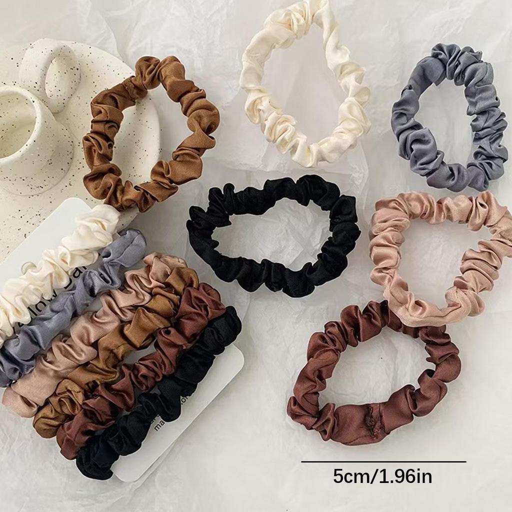Satin Hair Tie Set: Simple Ponytail and Bun Bands for Women