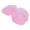 Denture Bath Case Box Soak Container Colored False Teeth Storage Box with Strainer BasketPink