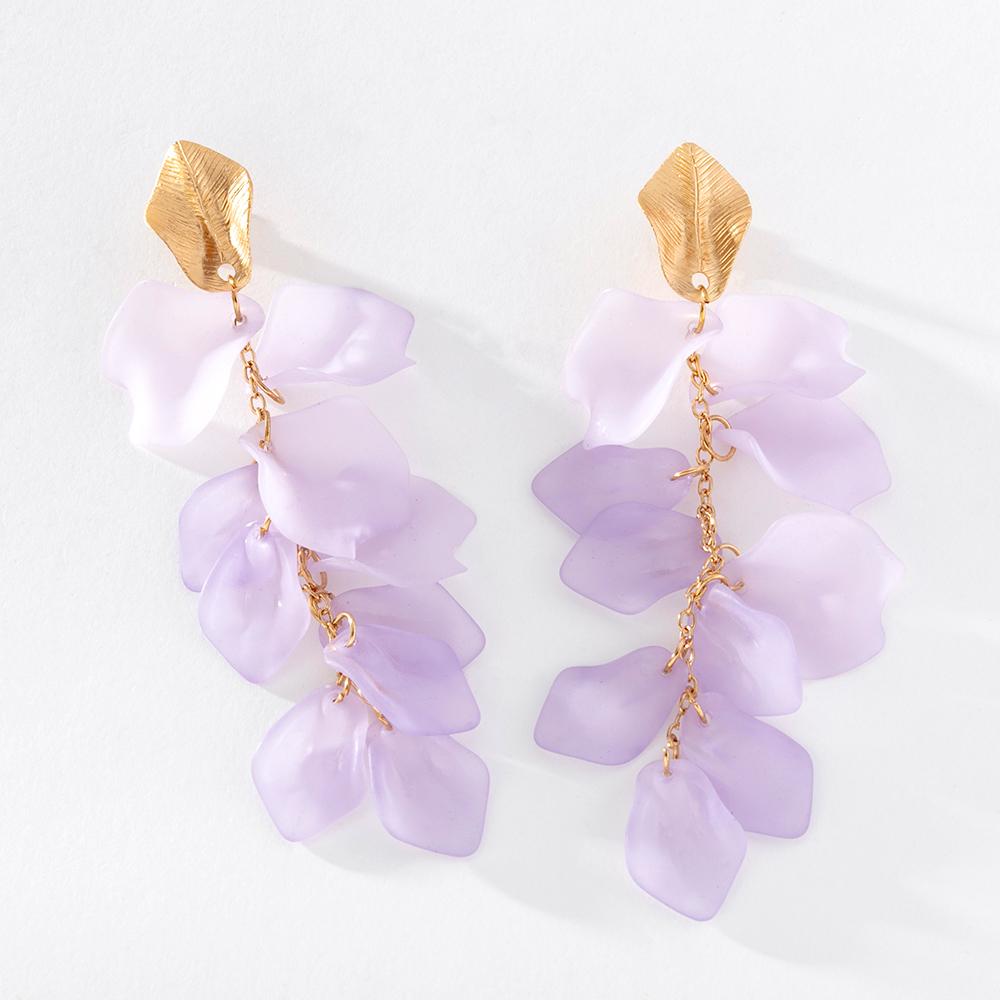 

Pinkdudu модные 4 цвета акриловые серьги-капли с лепестками роз романтические очаровательные висячие серьги с цветком для женщин ювелирные изделия PD1246 фиолетовый