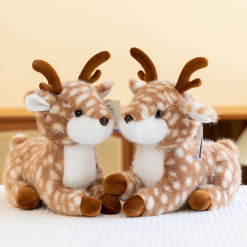 Fluffy Christmas Deer Toy Interactive Stuffed Animal Dolls Toys  Home Decor