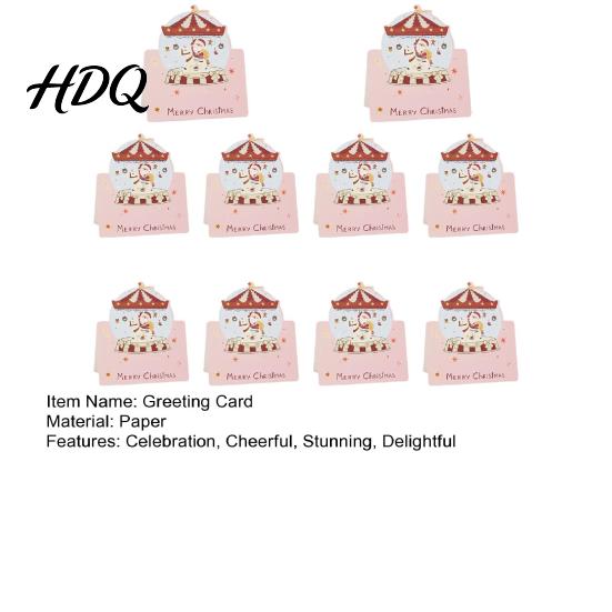 Holiday Souvenirs 10 Pcs 3D Christmas Greeting Card Cute Tree Santa Snowman Claus Cards Wreath Design for Festive Messages Wishes