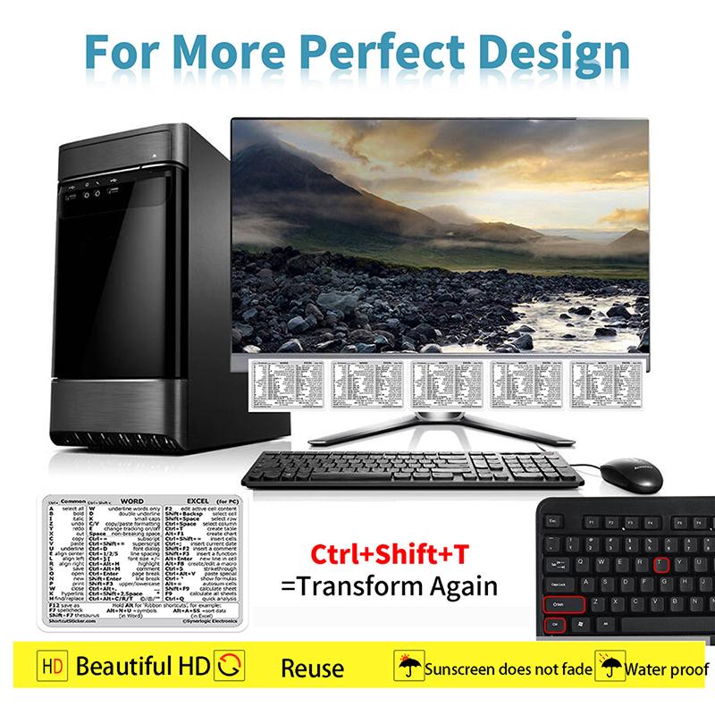 30Pcs Windows Adobe Poshop Quick Reference Keyboard Guide Shortcut Sticker