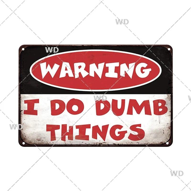 Retro Vintage Beware Of Dog Warning Vintage Tin Signs Caution Metal Plate Metal Poster Plaque For Club Home Pub Bar Wall Decor