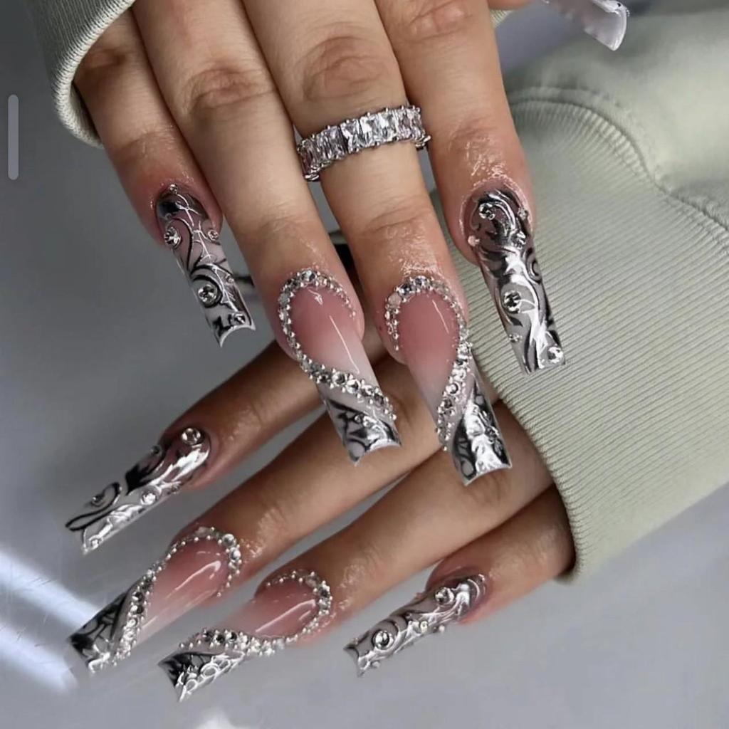 Burgundy Glitter Press-On Nails - Removable Pure Desire Nail Art Patches, Internet Celebrity Style, Simple Short Nails.