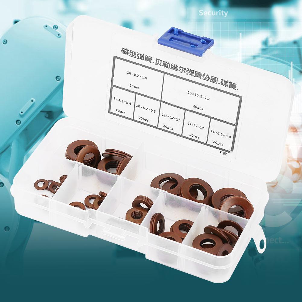 7 Sizes Belleville Compression Spring Disc Washer Gasket Disc Spring