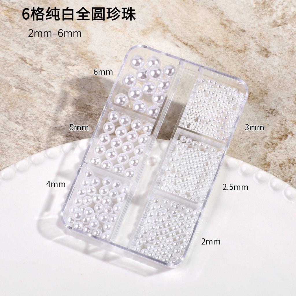 Ins Japanese Flat-Bottom Manicure, Pure White Beige Pearl, Semi-Round, Full-Round Highlight, No Peeling, No Fading, Nail Accessories