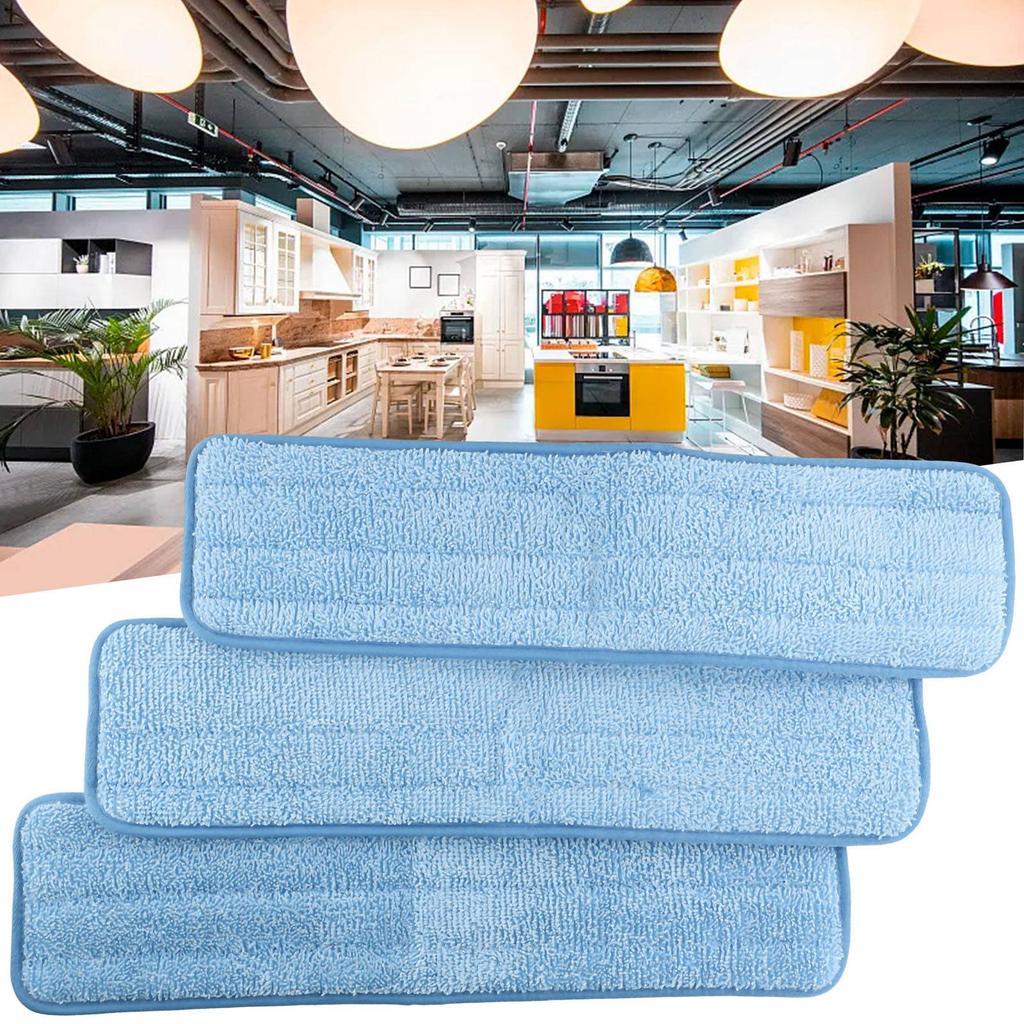 3pcs For Rubbermaid Commercial 18inch Wet Pad Q411 Microfiber Refill Mop Cloths Sweeping Parts Household Sweeper Cleaning Tool