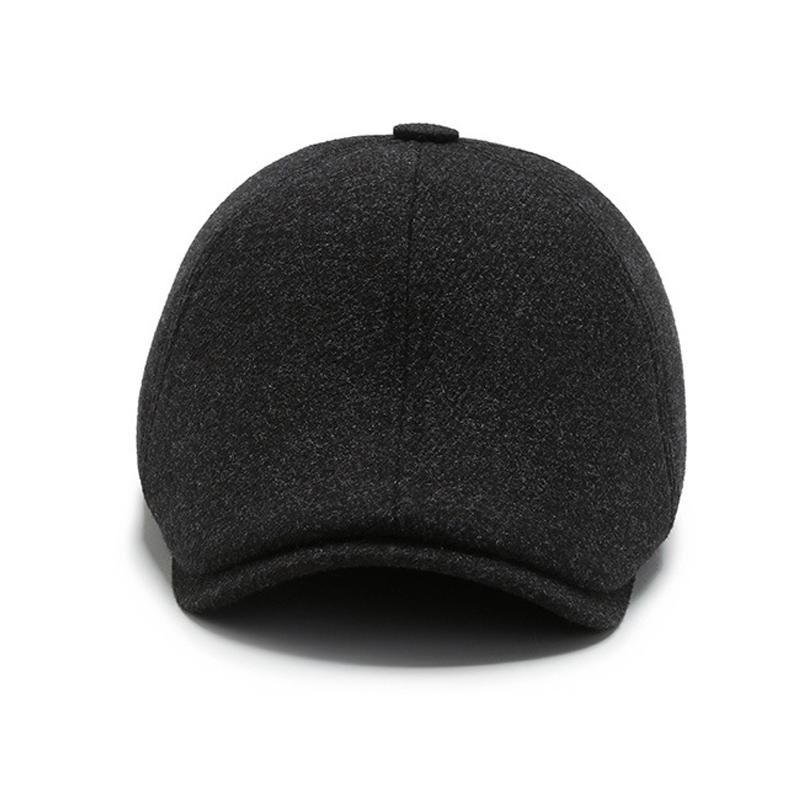 Middle-Aged and Elderly Cap Men's Autumn Winter Warm Peaked Cap Ear Protection Forward Cap