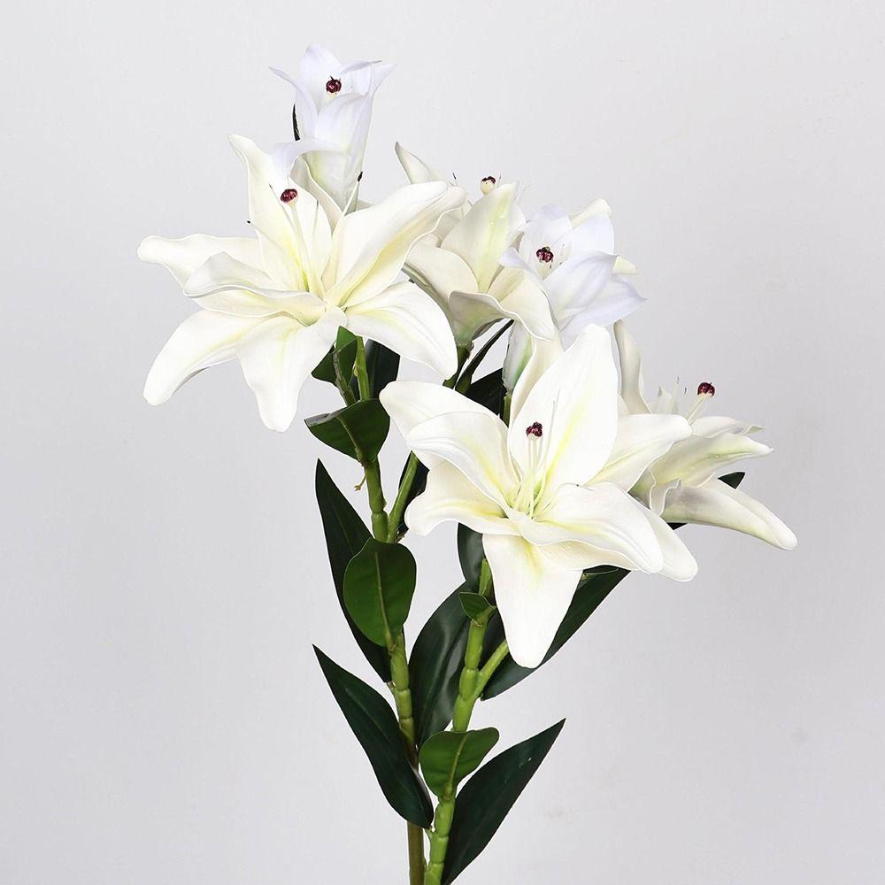 Multicolor Lily Artifiical Flowers Double Layers Simulation Flowers  Home Decoration