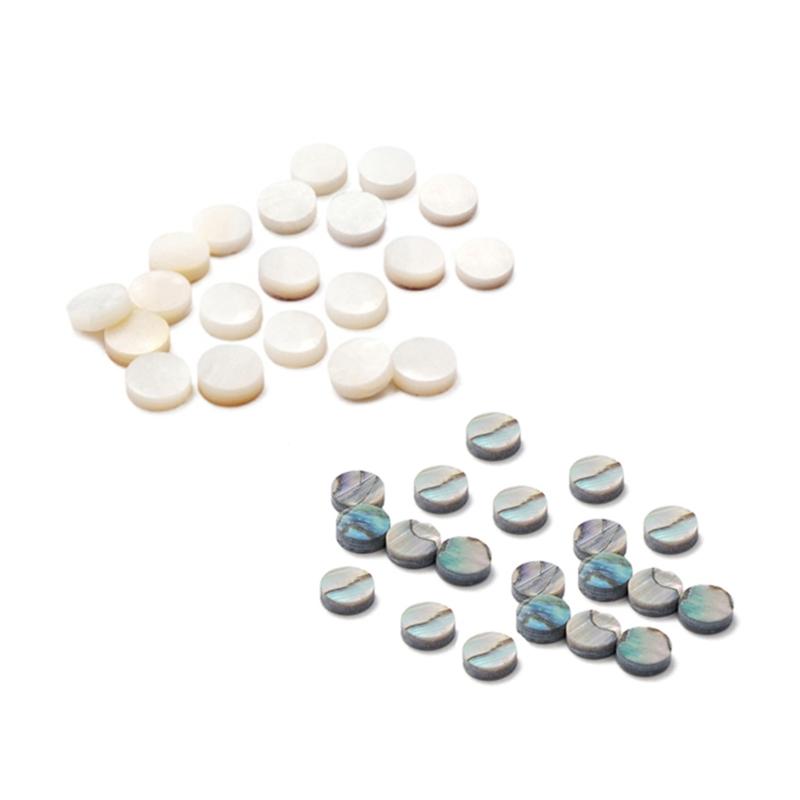 20 Pcs Abalone Shell Material Dots Fingerboard Inlay Dot Guitar Fretboard Dots for Acoustic Guitars Replacement Parts