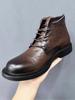 Fashion Cowhide Men's Shoes Vintage Men's Boots Real Leather Ankle Boots