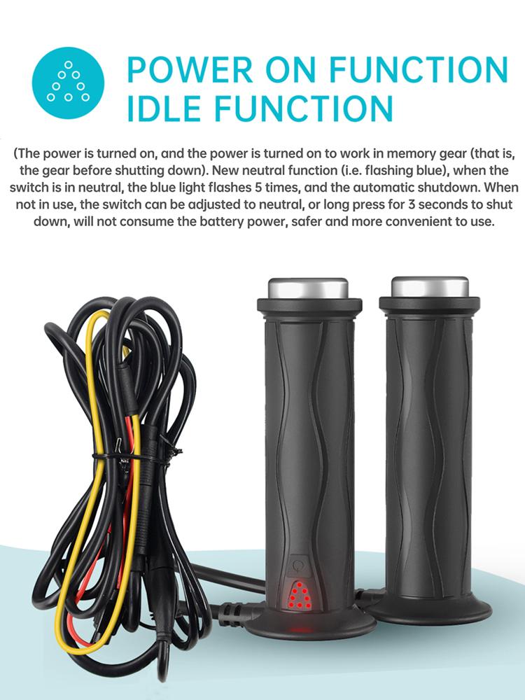 DC 12V Adjustable Hot Grip Handle Silicone Electric Molded Grips 5-Gear Motorcycle Heating Handlebar Motorcycle Parts for Winter