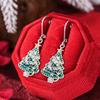 Huitan Creative Christmas Tree Drop Earrings for Women Gorgeous Brilliant Ear Accessories for Party Modern Stylish Chic