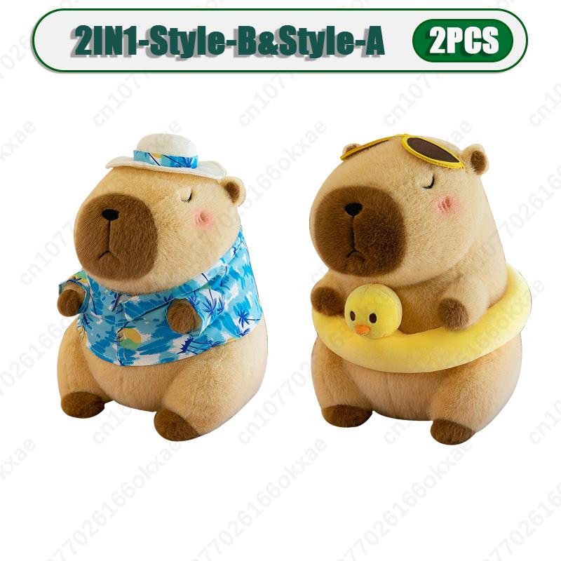 1-10PCS Cute Kapybara Plush Toy Summer Beach Kapybara Plush Ornament Christmas Gift Plush Toy Holiday Birthday Party Gift